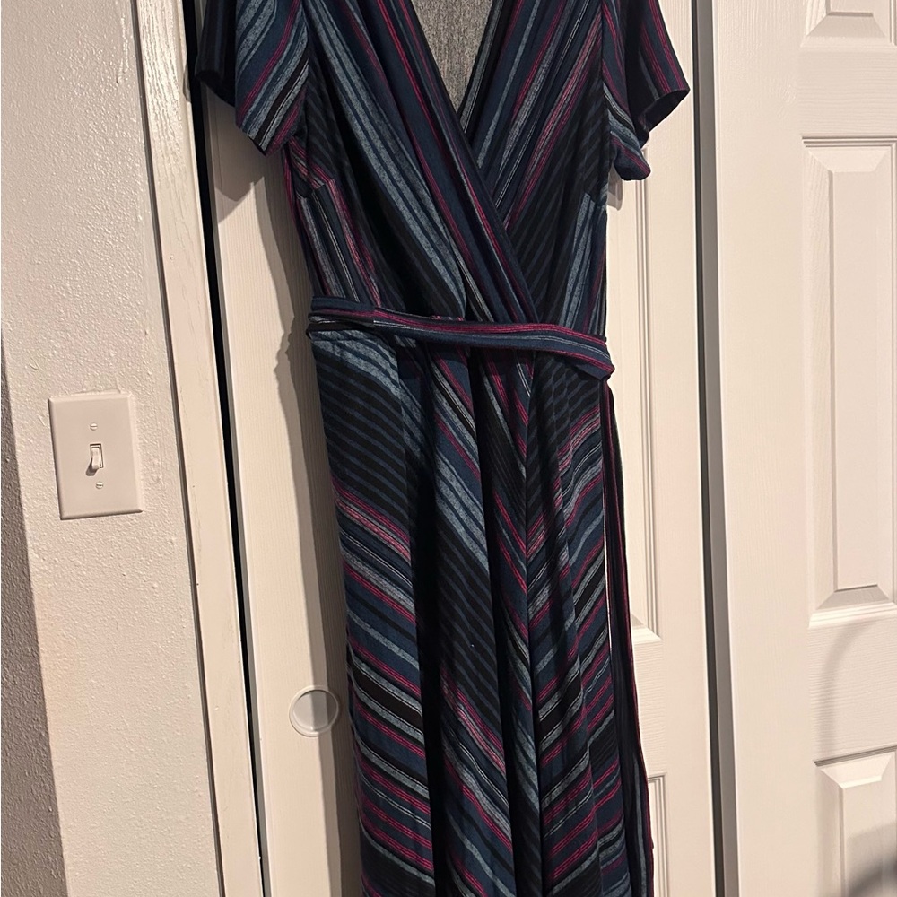 Striped V-Neck Dress